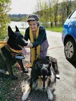 Mandy mit Sam und Shila